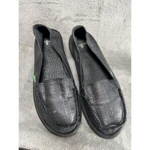 Sanuk Women's Size 8 Sidewalk Surfer Natural Silver Slip On Comfort Shoe Hippie